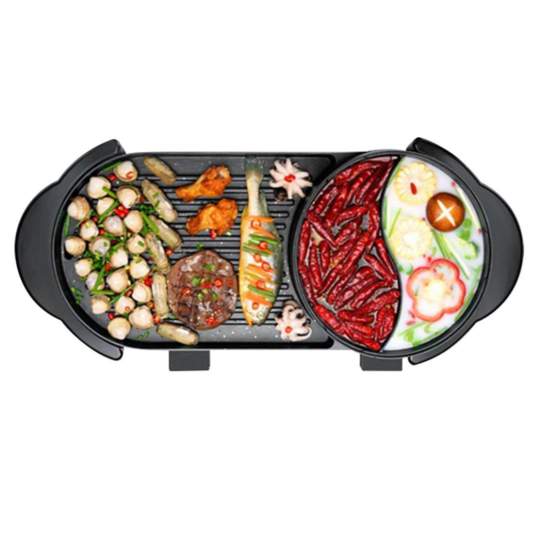 SOGA 2 in 1 Electric Non-Stick BBQ Teppanyaki Grill Plate Steamboat Du –  buyinaus