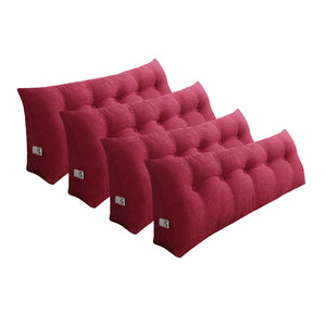 SOGA 4X 120cm Rose Red Triangular Wedge Bed Pillow Headboard Backrest Bedside Tatami Cushion Home Decor