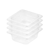 SOGA 65mm Clear Gastronorm GN Pan 1/6 Food Tray Storage Bundle of 4