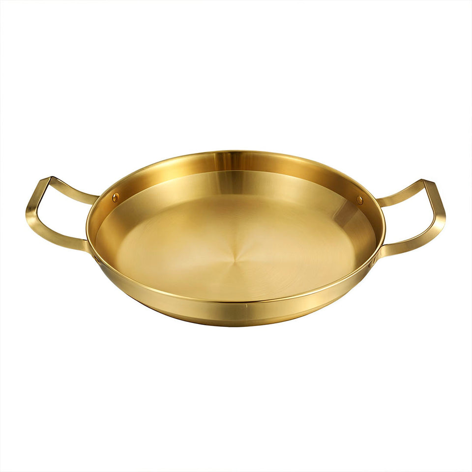 SOGA 24cm Dry Pot, Gold Plated 202 Material Stainless Steel and Kitchen essentials