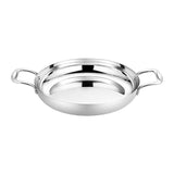 SOGA 36cm Flat Base Seafood Dry Pot in Elegant Silver Finish with Durable for Kitchen Essential