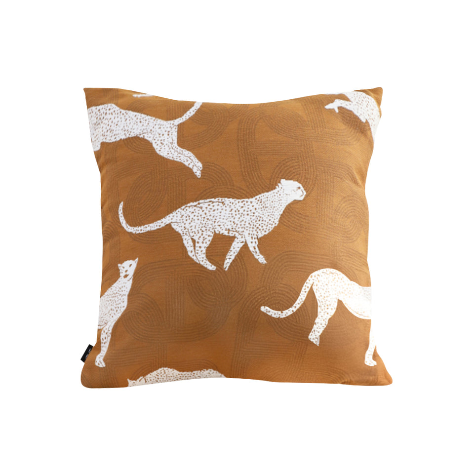 SOGA 50cm Throw Pillow Brown and White Cheetah Animal Print for Home Décor