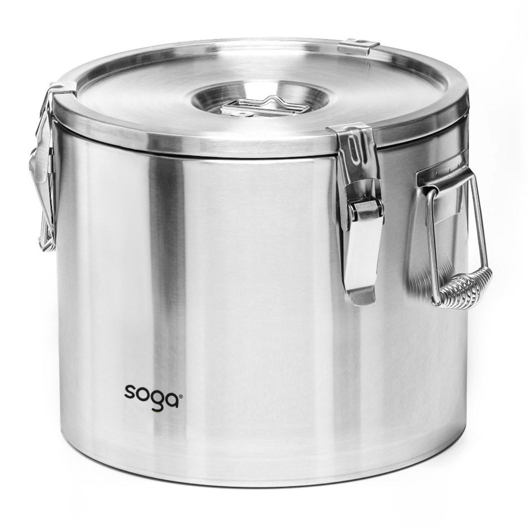 SOGA 20L 304 Stainless Steel Insulated Food Carrier Warmer Container