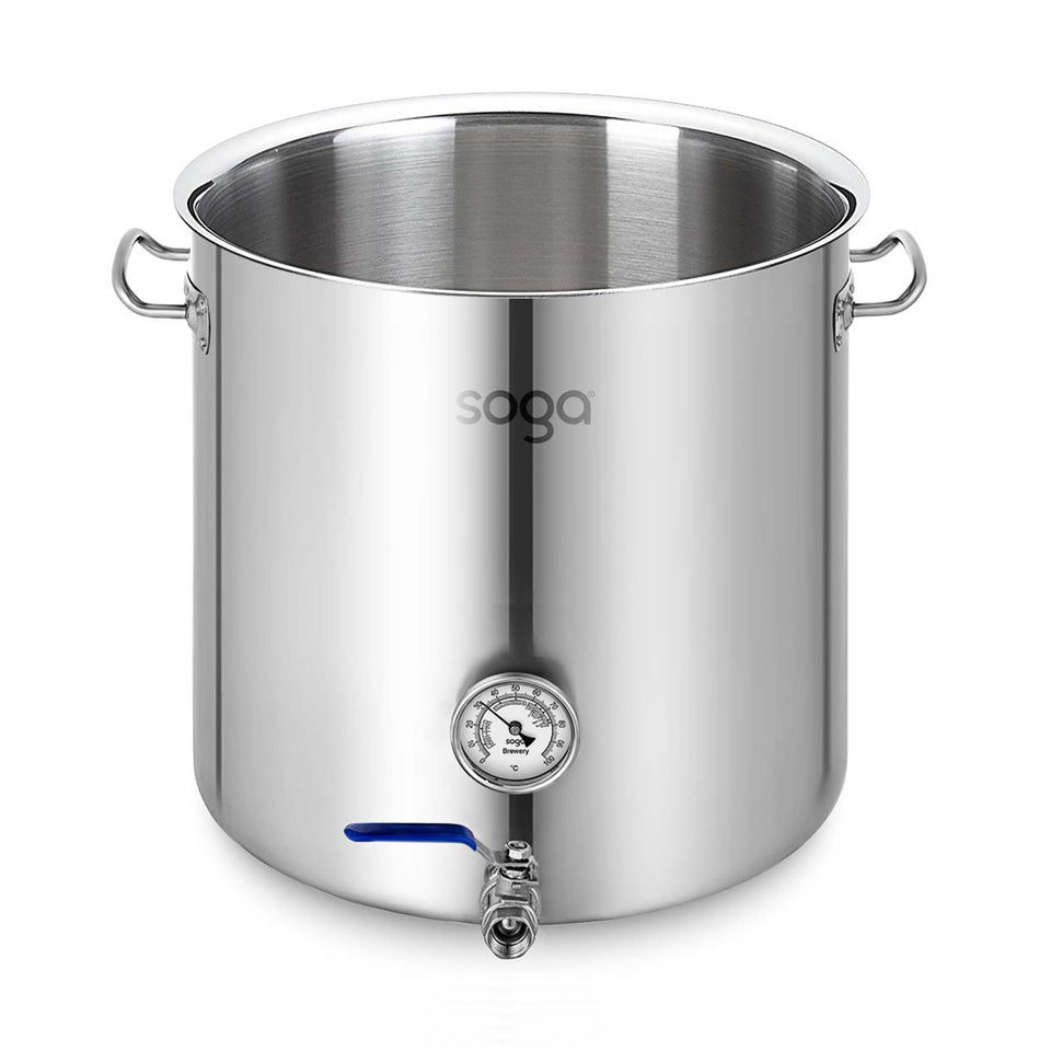 SOGA Stainless Steel No Lid Brewery Pot 130L With Beer Valve 55*55cm