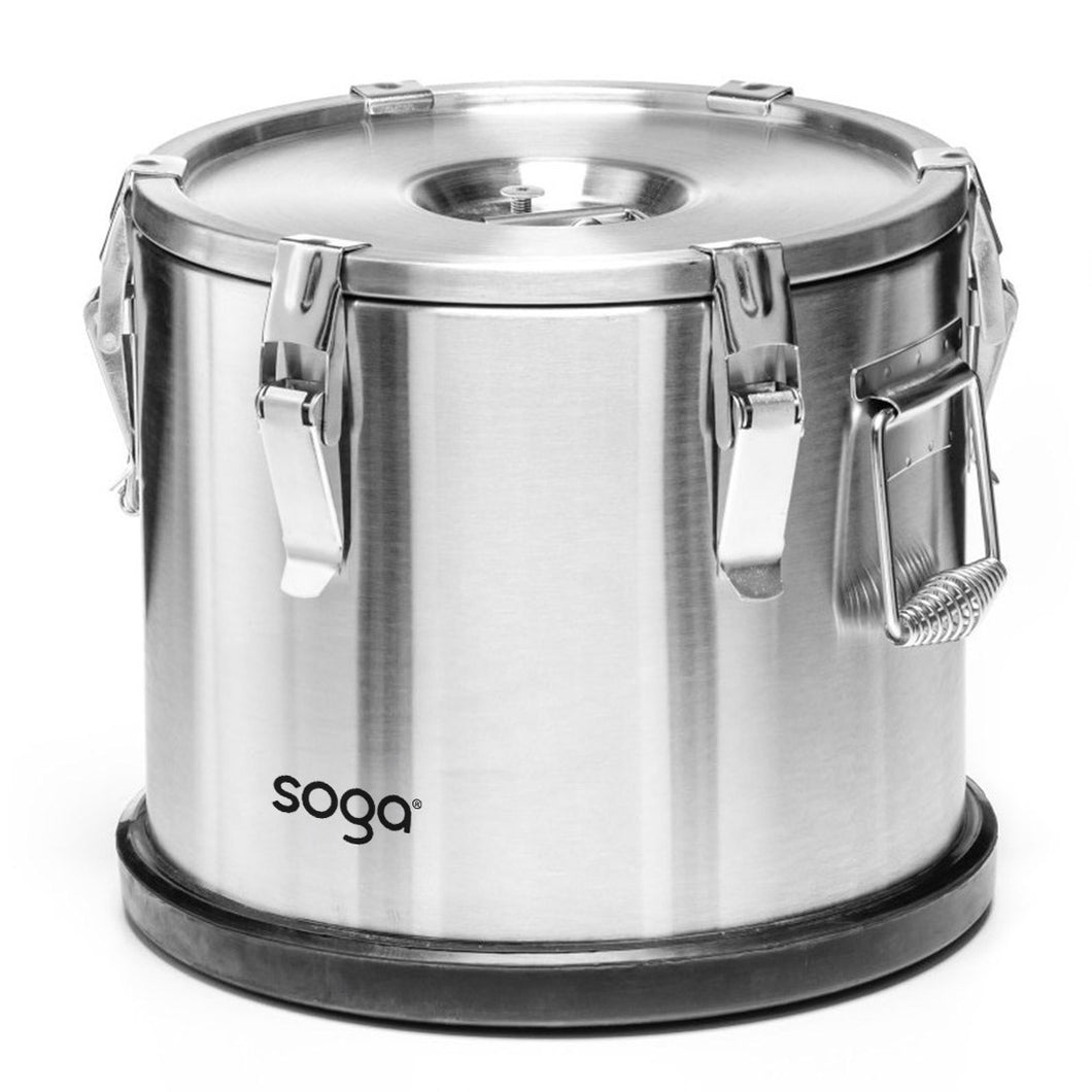 SOGA 20L 304 Stainless Steel Insulated Food Carrier Warmer Container with Anti Slip Rubber Bottom