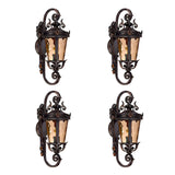 Vintage Lantern 4X 70cm Aluminum & Glass Wall Light Classic Lantern Design Elegant Outdoor Antique Inspired Wall Lamp