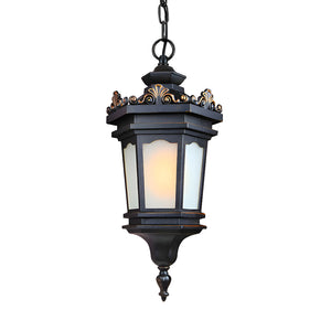 Vintage Lamp 54.5cm Elegant Aluminum & Glass Lantern Chandelier Classic Hanging Light Fixture Antique Style