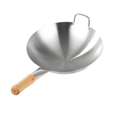 SOGA 38cm Stainless Steel Kitchen Cooking Wok with Wood Handle