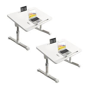 SOGA 2X 60X40cm White Small Laptop Bed Portable Foldable Study Table Adjustable