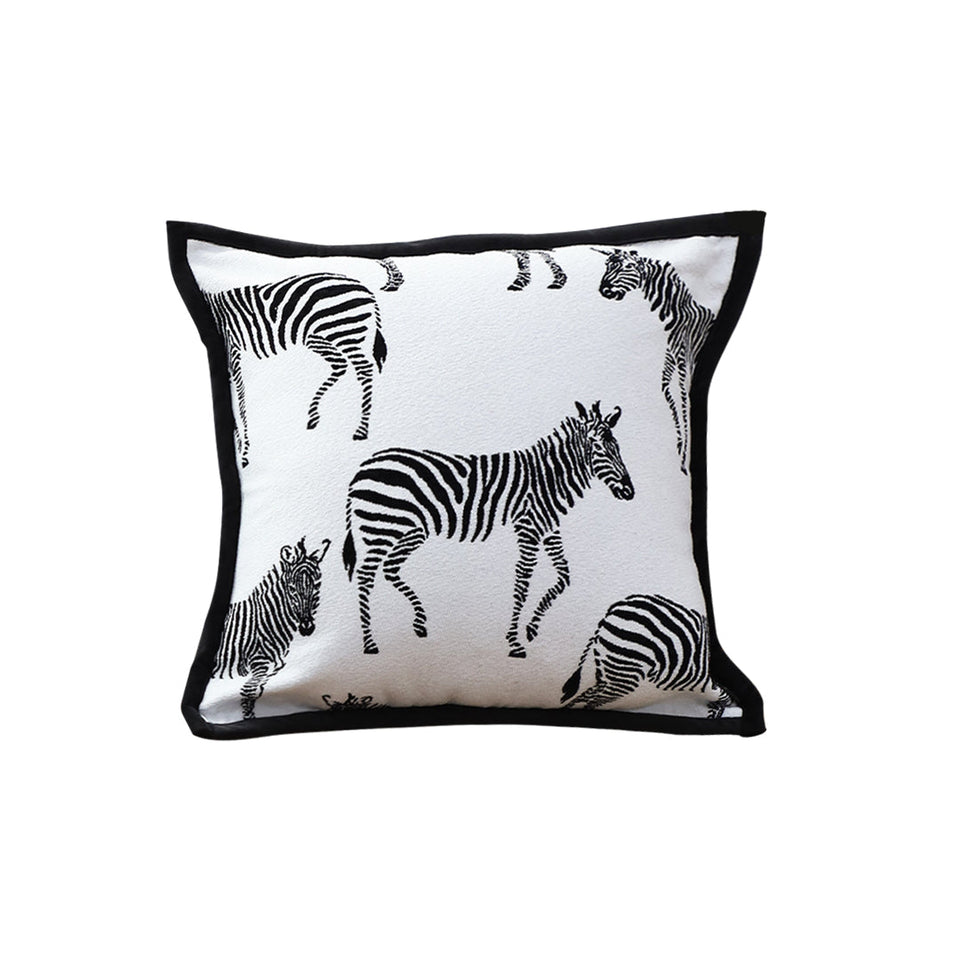 SOGA 45cm Black and White Light  Luxury Zebra Cushion Decorative Square Pillow Living Room