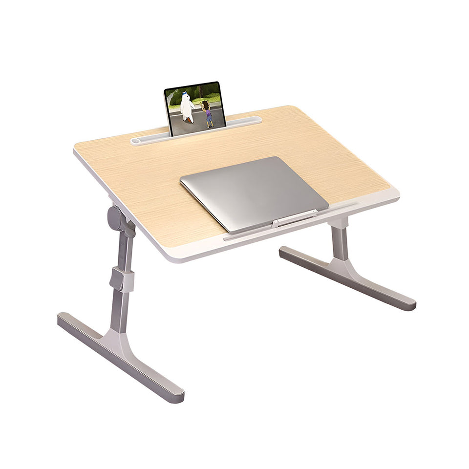 SOGA 60X40cm Wood Small Laptop Bed Portable Foldable Study Table Adjustable