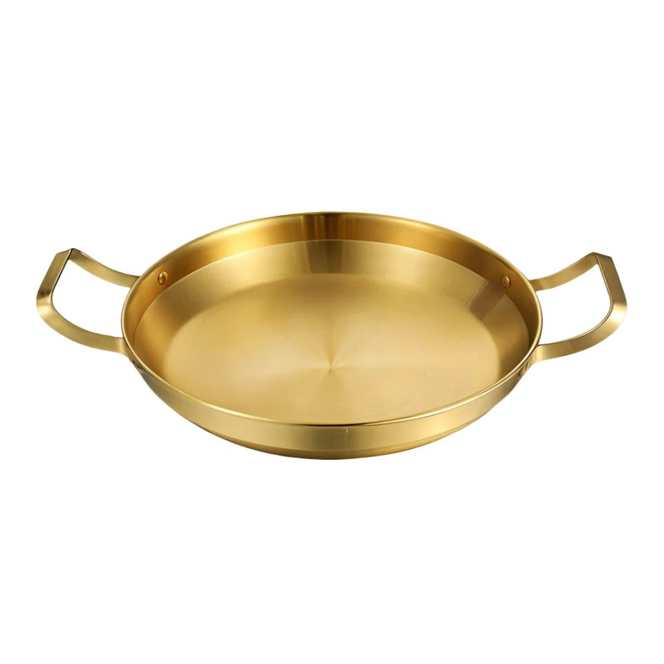 SOGA 30cm Dry Pot, Gold Plated 202 Material Stainless Steel and Kitchen Essential