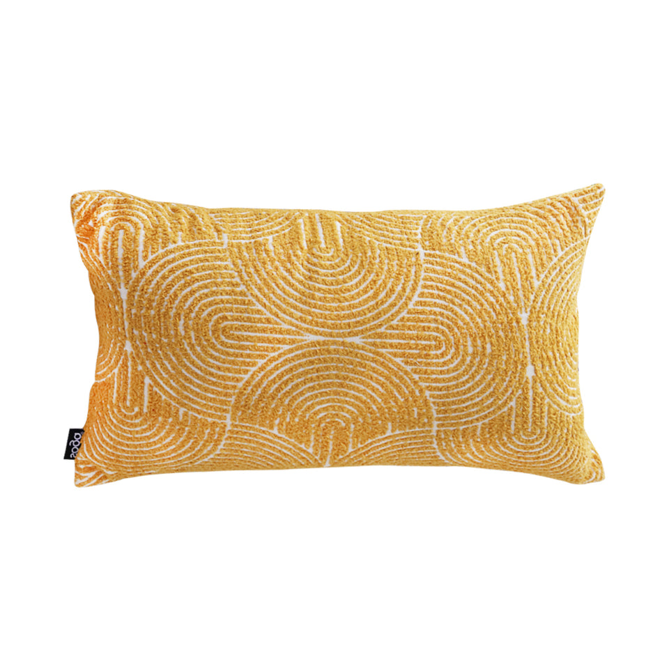 SOGA 35cm Mustard Yellow Throw Pillow Geometric Indoor and Outdoor Corded for Home Decor