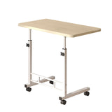 SOGA 40x80cm White Maple Bedside Table Movable Bedroom Desk Student Computer Table