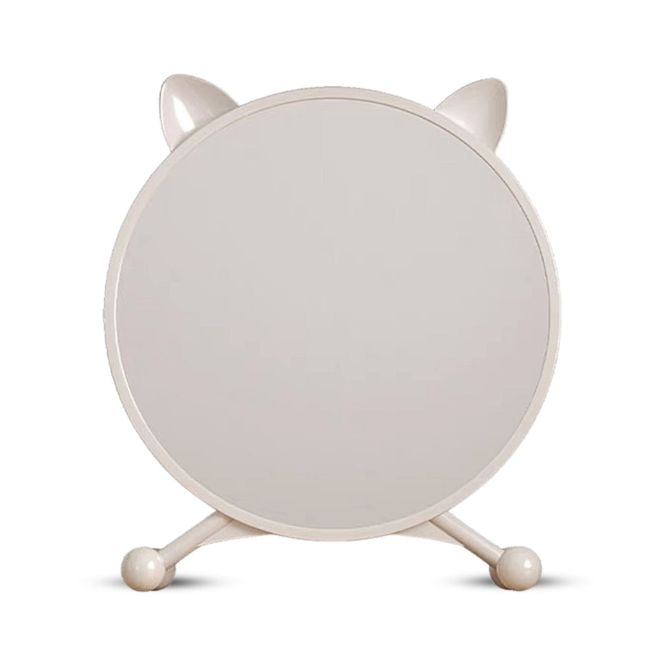 SOGA 40cm White Smart Makeup Bedroom Table Mirror Cat Ear Style No LED Light