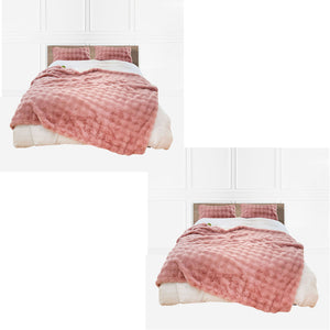 SOGA 2X 200cm Pink Fur Fuzzy Super Soft and Cozy Fluffy Throw Blanket