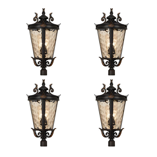 Vintage Lantern 4X 71.2cm Wall Lamp Modern Aluminum & Glass Wall Light Classic Outdoor Sconce Decorative Exterior Lighting