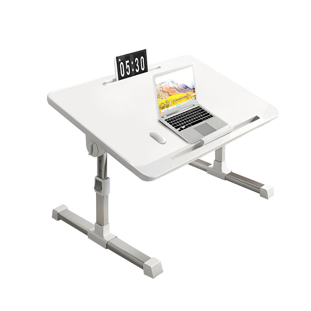 SOGA 60X40cm White Small Laptop Bed Portable Foldable Study Table Adjustable