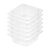 SOGA 65mm Clear Gastronorm GN Pan 1/6 Food Tray Storage Bundle of 6