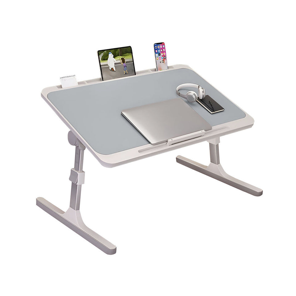 SOGA 70X45cm Grey Small Laptop Bed Portable Foldable Study Table Adjustable