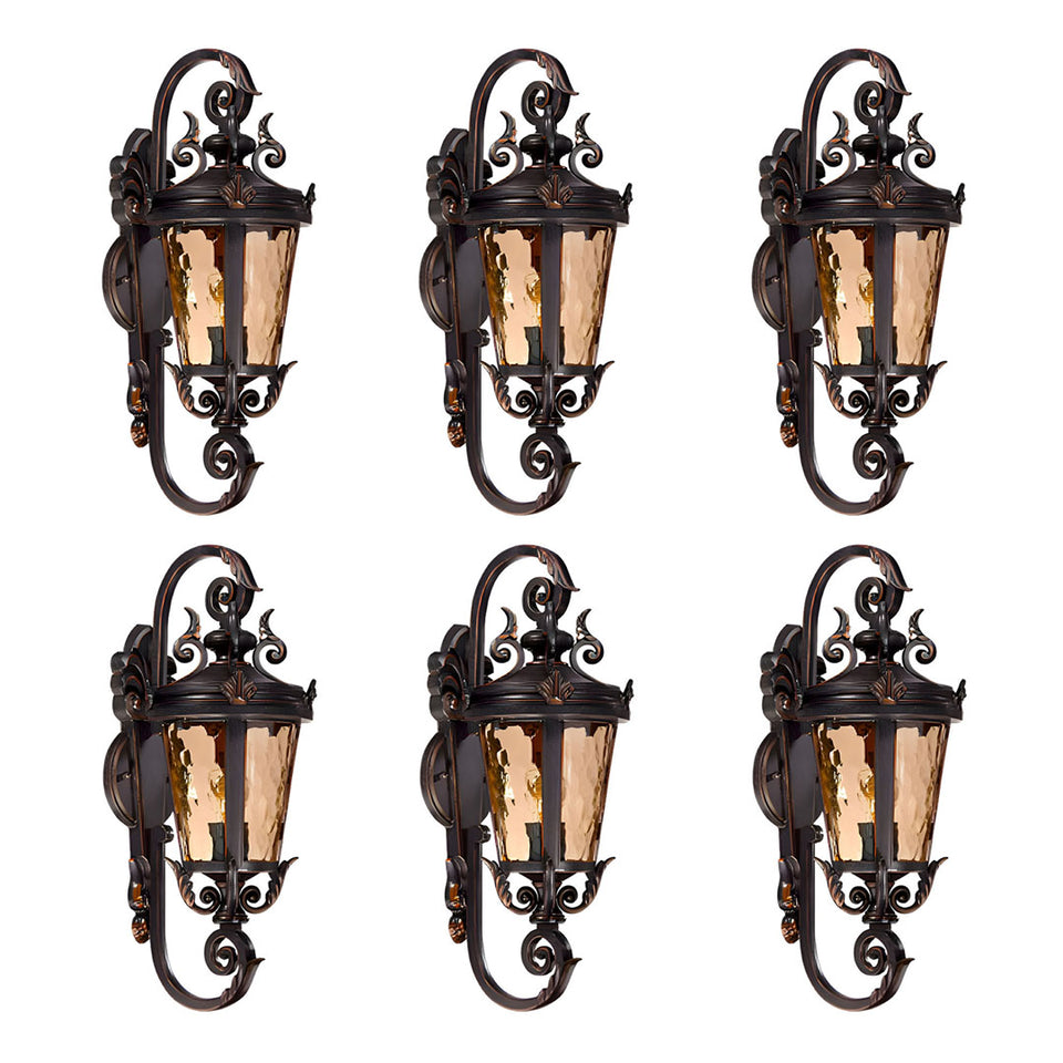 Vintage Lantern 6X 70cm Aluminum & Glass Wall Light Classic Lantern Design Elegant Outdoor Antique Inspired Wall Lamp