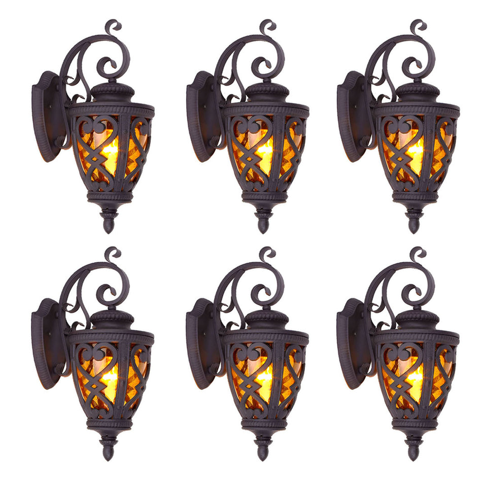 Vintage Lantern 6X 57cm Outdoor Antique Bronze Wall Sconce Classic Rustic Exterior Light Fixture