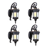 Vintage Lantern 4X 62cm Wall Light Elegant Aluminum & Glass Design Classic Outdoor Lighting Rustic Vintage Style