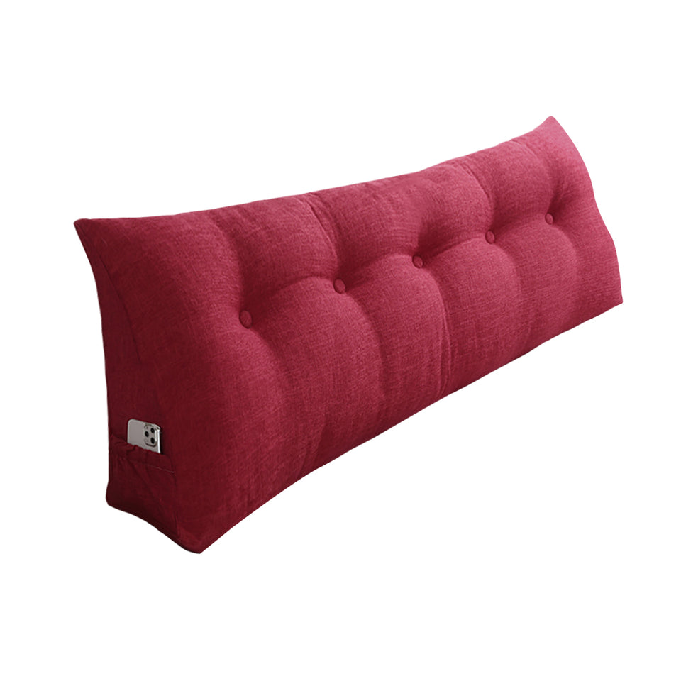 SOGA 150cm Rose Red Triangular Wedge Bed Pillow Headboard Backrest Bedside Tatami Cushion Home Decor