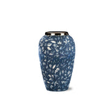 SOGA 30x19 Blue Medium Ceramic Flower Vase Elegant Living Room Home Decor