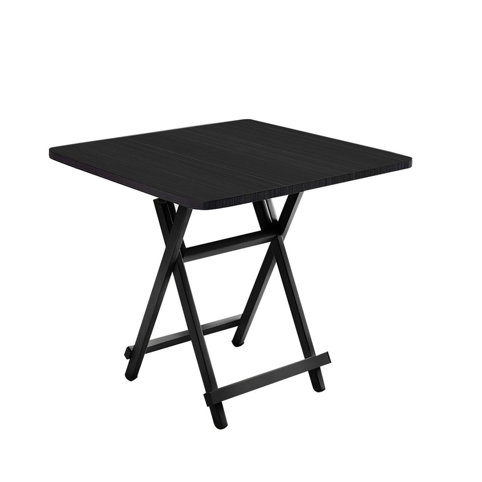 SOGA Black Dining Table Portable Square Surface Space Saving Folding Desk Home Decor