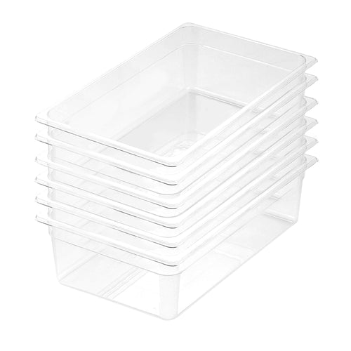 SOGA 150mm Clear Gastronorm GN Pan 1/1 Food Tray Storage Bundle of 6