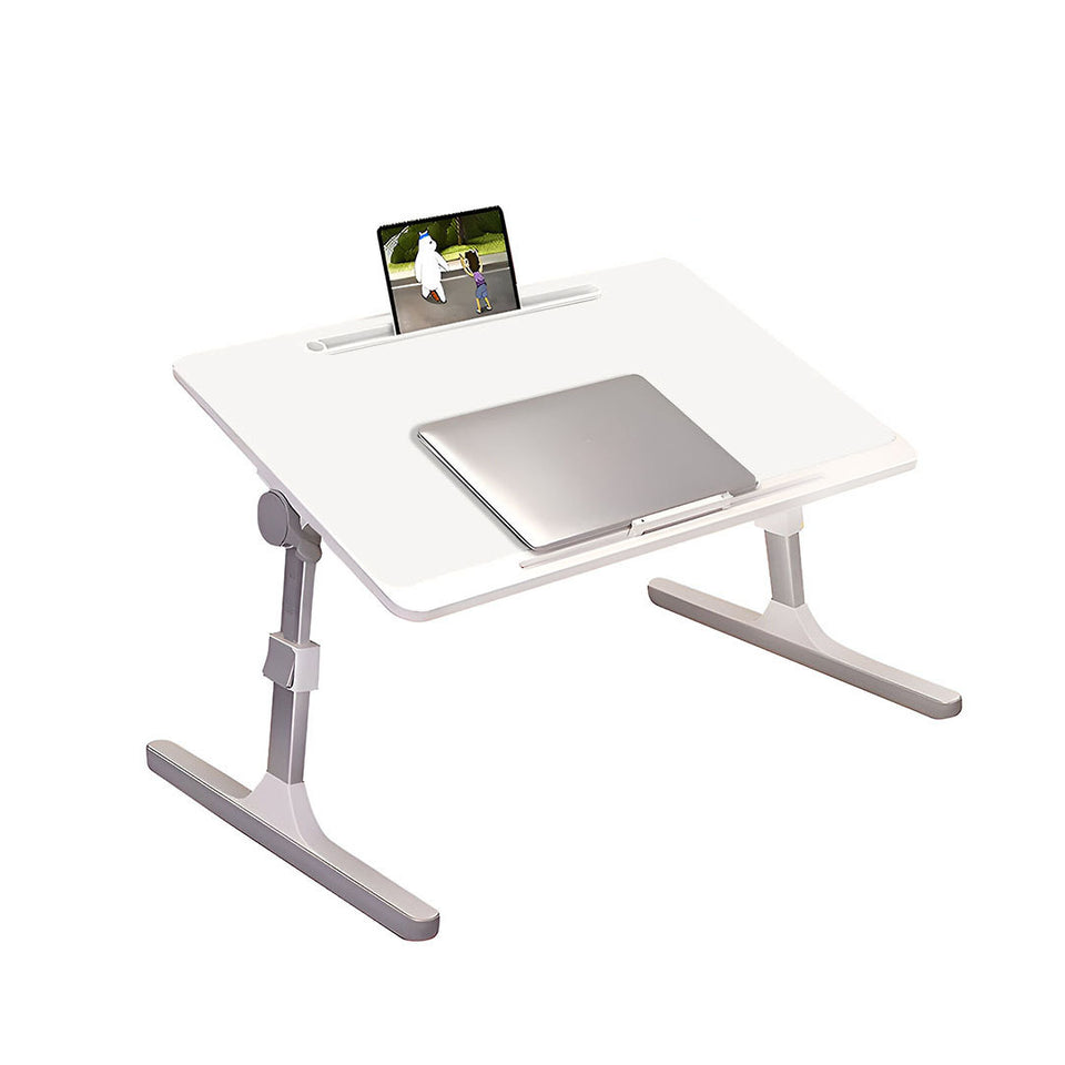 SOGA 60x40cm Portable White Adjustable Foldable Laptop and Study Table