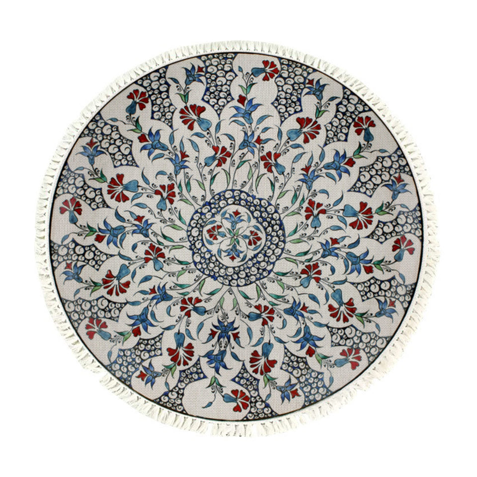 SOGA 120cm Mandala Round Area Thick Anti-slip Doormat, Home Decor