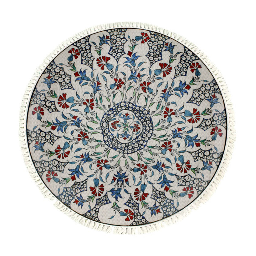 SOGA 120cm Mandala Round Area Thick Anti-slip Doormat, Home Decor