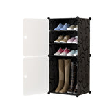 SOGA 4 Tier Shoe Rack Organizer Sneaker Footwear Storage Stackable Stand Cabinet Portable Wardrobe with Cover