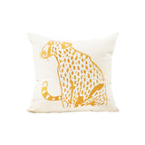 SOGA 45cm Throw Pillow White Light Luxury with Golden Leopard Design Decorative Square Cushion Home Decor