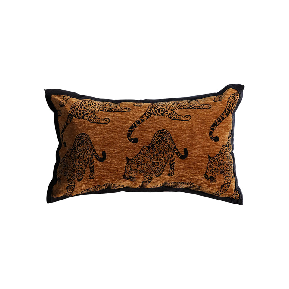 SOGA 30cm Throw Pillow Dark Brown Leopard Lumbar Decorative Cushion for Living Room