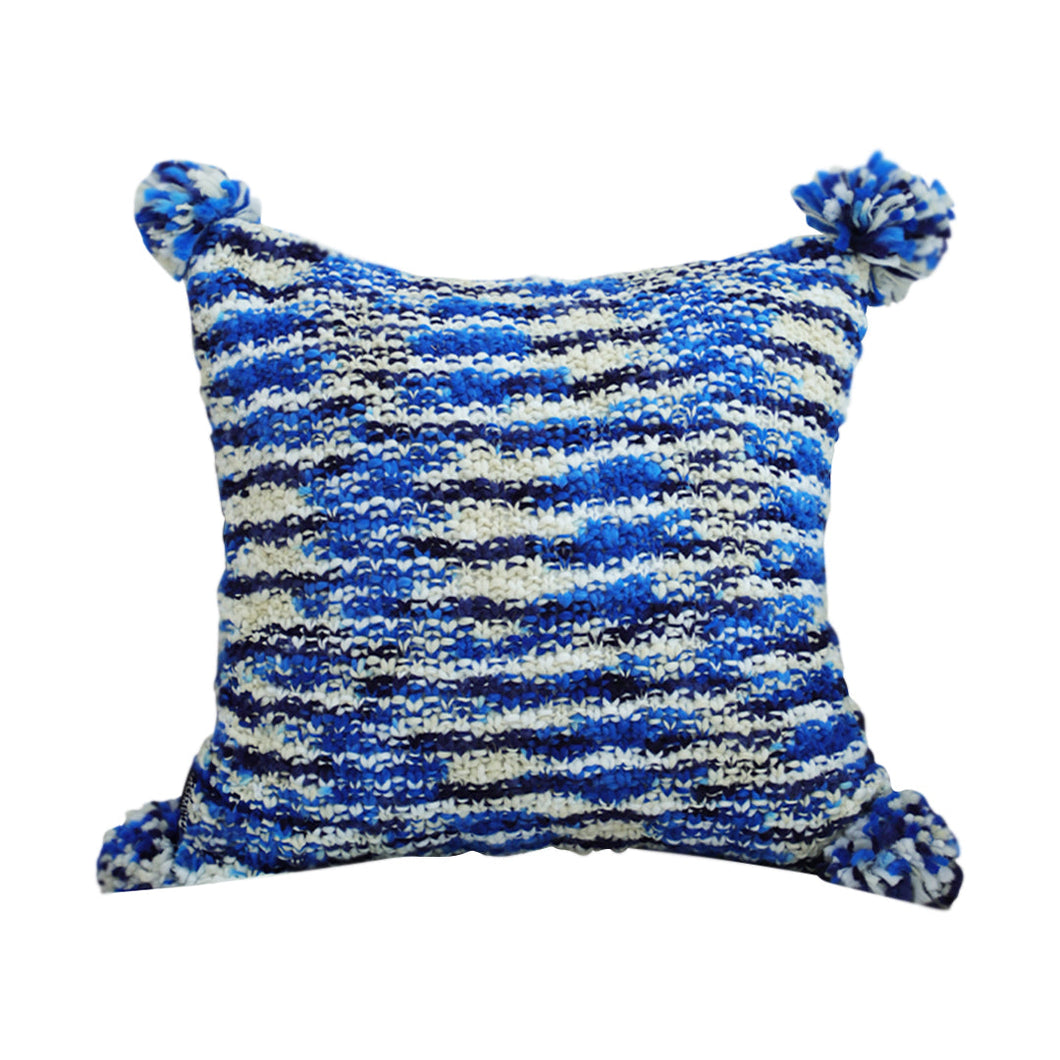 SOGA 45cm Throw Pillow Deep Sea Blue Gradient Dyed Decorative Soft Square for Couch or Bed