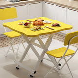 SOGA Yellow Minimalist Cat Ear Folding Table Indoor Outdoor Portable Stall Desk Home Decor