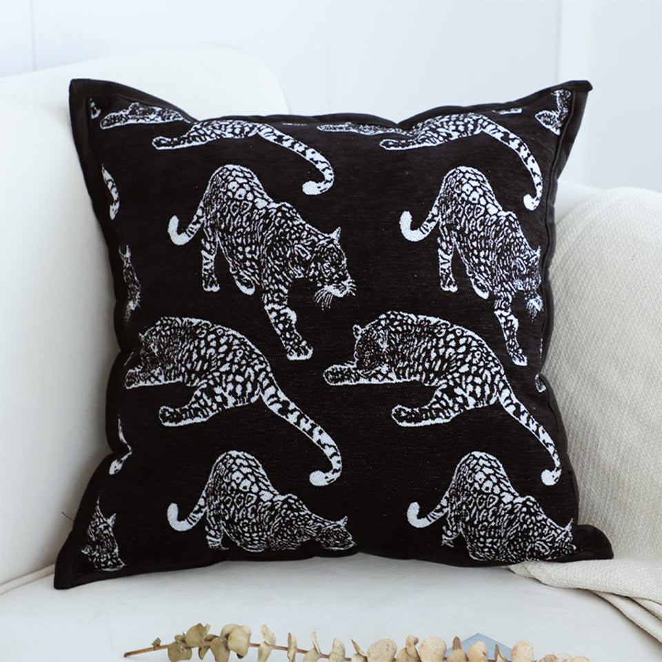 SOGA 45cm Throw Pillow Black Leopard Light Luxury Decorative Cushion for Living Room