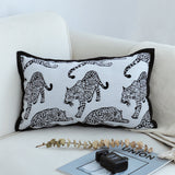 SOGA 30cm Throw Pillow White Leopard Light Luxury Lumbar Decorative Cushion for Living Room