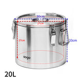 SOGA 2X 20L 304 Stainless Steel Insulated Food Carrier Warmer Container