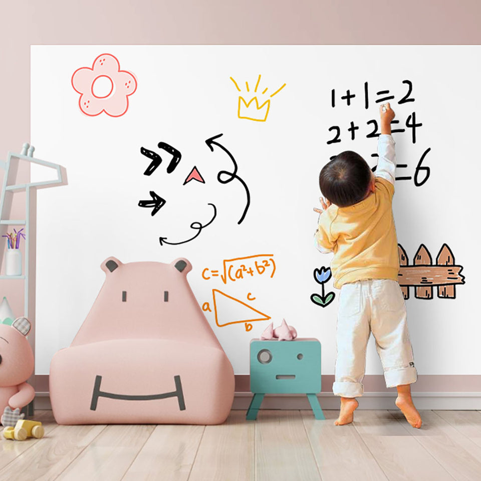 SOGA 2X 45cmx1000cm Clear Dry Erase Adhesive Whiteboard Wall Surface Peel Sticker Sheet