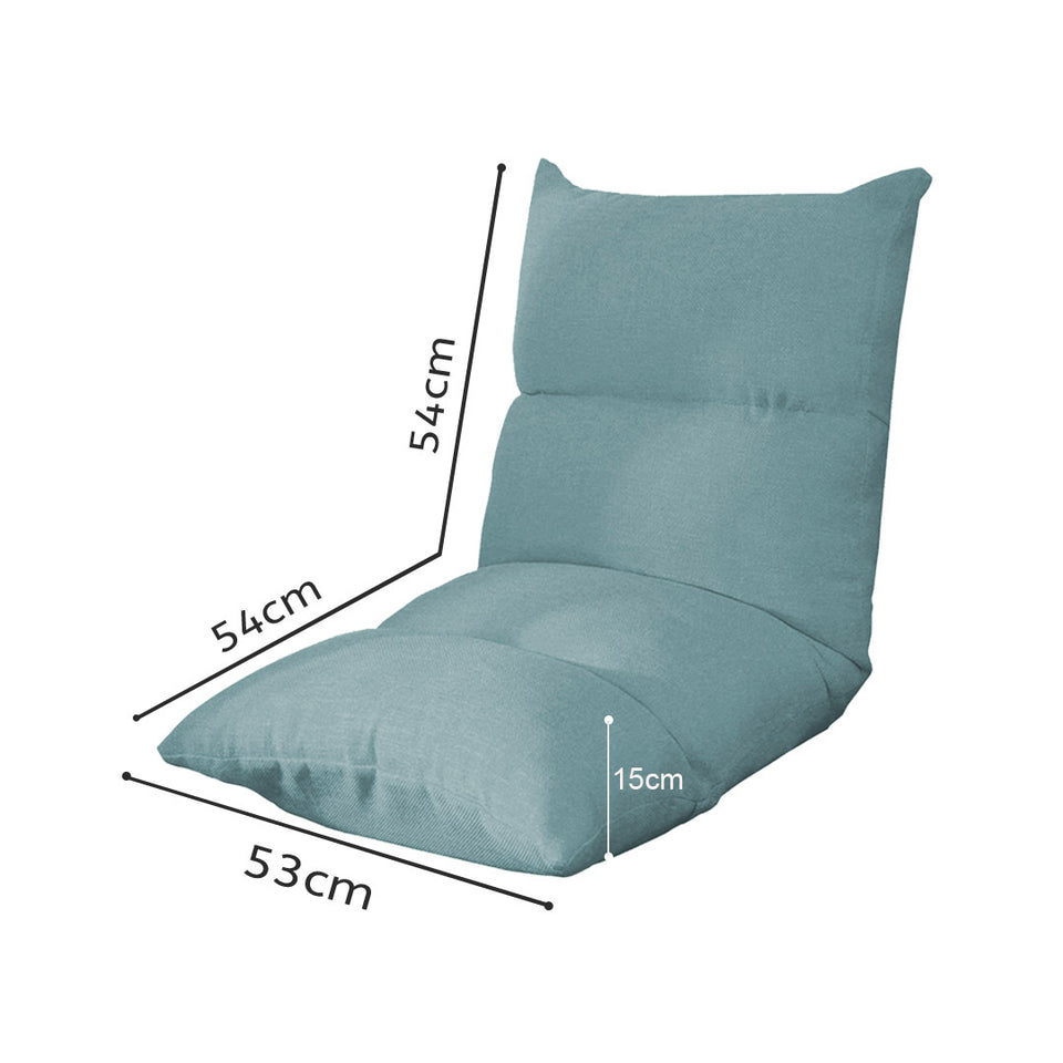 SOGA 4X Lounge Floor Recliner Adjustable Lazy Sofa Bed Folding Game Chair Mint Green