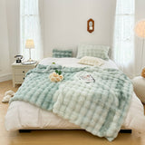 SOGA 200cm Light Green Fuzzy Super Soft and Cozy Fluffy Throw Blanket