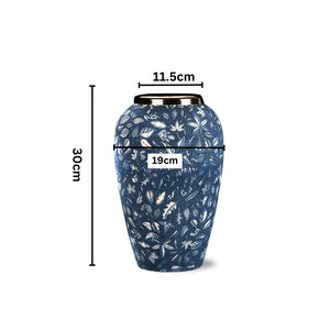 SOGA 30x19 Blue Medium Ceramic Flower Vase Elegant Living Room Home Decor