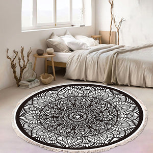 SOGA 2X 120cm Mandala Modern Ethnic Tassel Print Anti-slip Doormat, Home Decor