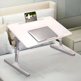 SOGA 2X 60x40cm Portable White Adjustable Foldable Laptop and Study Table