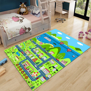 SOGA 2X 120cm Kids Rug Street Map Play Mat Educational Baby Theme Park Area Rugs