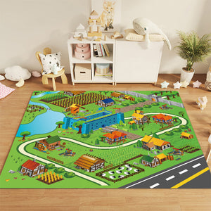 SOGA 120cm Kids Rug Street Map Play Mat Educational Baby Theme Park Area Rugs